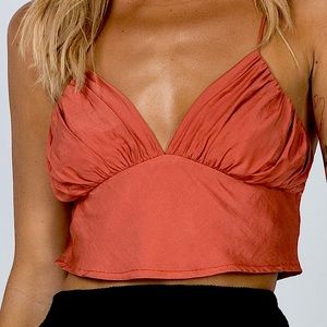 Princess Polly Jessa Top, Rust, Size 4